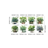 Saksılı Çiçek Tasarımlı 8li Sticker MC-480A thumbnail 2
