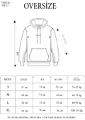 Unisex Double Oversize Kapşonlu Basic Sweatshirt - Sarı thumbnail 2