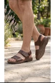 CEYO Deri Taban Ortopedik Erkek Sandalet 9964-9 thumbnail 1