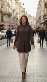 invee modal kumaş tunik 7254 kahve thumbnail 1