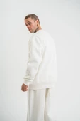 Uzun Kol Bisiklet Yaka Basic Sweatshirt - Beyaz thumbnail 2