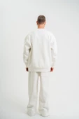 Uzun Kol Bisiklet Yaka Basic Sweatshirt - Beyaz thumbnail 8