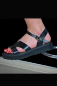 KADIN SANDALET HAKİKİ DERİ SİYAH thumbnail 2