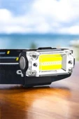 Sensör Kontrollü Şarjlı Beyaz Led Kafa Lambası El Feneri thumbnail 4