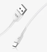 Linktech K602 Safe 3A Usb-A Tip-C Usb Şarj Kablosu Beyaz thumbnail 1