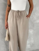 Ayrobin Oversize Kadın Pantalon - Bej thumbnail 2