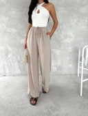 Ayrobin Oversize Kadın Pantalon - Bej thumbnail 4