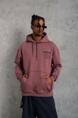 Erkek 98 Baskılı Kapşonlu Sweat - Gül Kurusu thumbnail 5