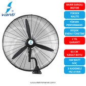 Vanti Sanayi Tipi Duvar Vantilatörü 65cm- KCF291-DV thumbnail 1