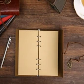 Yaprak Desenli Çizgisiz Deri Defter thumbnail 2