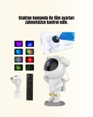 Bluetooth ve Dahili Ses Özellikli Astronot Projeksiyon Lambası thumbnail 3