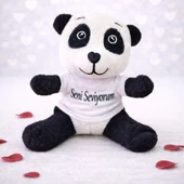 Seni Seviyorum Tişörtlü Sevimli Peluş Panda thumbnail 2