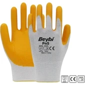 Pn5 Sarı Polyester Örme Nitril Iş Eldiveni 10 Beden 12 Çift thumbnail 1