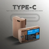 Herigo LP-E6P-C 2400mAh Type-C Şarjlı Batarya (LP-E6 Uyumlu) thumbnail 8