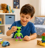Stumble Guys  Esnek Fiğür Oyuncak Green Alıen thumbnail 3