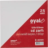 BEYAZ CD ZARFI 25 ADET 12,5x12,5cm thumbnail 2