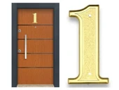 KAPI NUMARASI VİDALI GOLD 1 NUMARA 12,5x4,5cm thumbnail 1