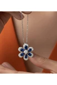 925 Ayar Orjinal Gümüş Lotus Çiçeği Kolye thumbnail 1