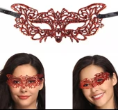 Kırmızı Dantel Masquerade Maskesi 9 No thumbnail 1