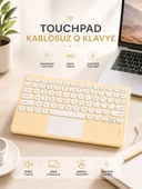 Android Ve İos Uyumlu Bluetooth Klavye Touchpad Slim Kablosuz Wifi Q Klavye thumbnail 1