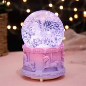 Orta Boy Işıklı Unicorn Kar Küresi thumbnail 5