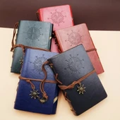 Küçük Boy Pusula Baskılı Deri Defter thumbnail 3