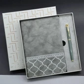 Kutulu Deri Defter Roller Kalem Set thumbnail 3