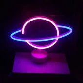 Neon Işıklı Satürn Lamba (pil + Usb) thumbnail 5