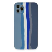Apple İphone 11 Pro Kılıf Ebruli Lansman Silikon - Mavi-gri thumbnail 1