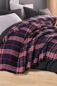 Battaniye Pamuklu Çift Kişilik Warm Soft Lacivert thumbnail 3