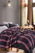 Battaniye Pamuklu Çift Kişilik Warm Soft Lacivert thumbnail 2