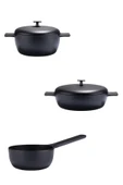 CooknKeep Siyah İnci 3'lü Tencere Set 1 thumbnail 1