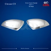 Citroen C3 Krom Ayna Kapağı 2 Parça 2017 > Paslanmaz Çelik thumbnail 3