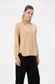 invee Modal Penye Kısa Gömlek CAMEL 7253 thumbnail 2