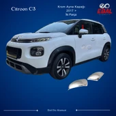 Citroen C3 Krom Ayna Kapağı 2 Parça 2017 > Paslanmaz Çelik thumbnail 1