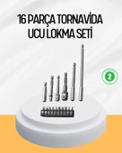 Ergonomik 16 Parça Bits Tornavida Uç Ve Adaptör Seti thumbnail 1