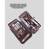 12 Parçalık Özel Deri Çantalı Kişisel Bakım Seti thumbnail 3
