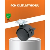 Kilitli Mini Tekerlek Ayak 4 cm 4’lü Set thumbnail 1