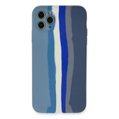 Apple İphone 11 Pro Kılıf Ebruli Lansman Silikon - Mavi-gri thumbnail 1