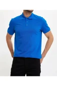 NACAR STORE Erkek Mavi Polo Yaka Slimfit Basic Tshirt thumbnail 1