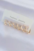 Pirinç Gold Renk Kalp Model Küpe Seti thumbnail 2