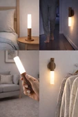 Sensörlü Dekoratif Meşale Duvar Aplik LED Gece Lambası Mıknatıslı Model thumbnail 3
