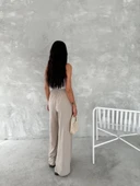 Kadın Ayrobin Oversize Kadın Pantalon - Bej thumbnail 5