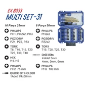 EXEN EX 8033 Multi Set-31 Parça Bits Uç Seti thumbnail 2