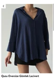 Oversize Gömlek Lacivert24Y11693 thumbnail 6