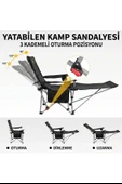Lazy 4 Yatabilen Kamp Sandalyesi Antrasit thumbnail 10