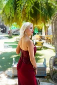 ELBISE STRAPLEZ YIRTMAÇLI ŞALLI thumbnail 5