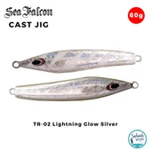 Sea Falcon Cast Jig 60gr TR-02 Lightning Glow Silver thumbnail 1
