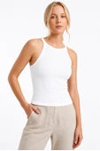 Beyaz Halter Yaka Fitilli Seamless Body thumbnail 2