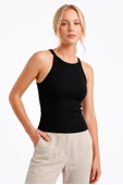 Siyah Halter Yaka Fitilli Seamless Body thumbnail 2